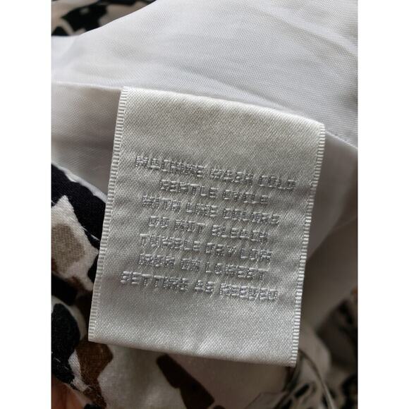 Worthington Pencil Skirt Womens Size 12 White Geo Print Cotton Stretch Back Zip - Picture 9 of 11